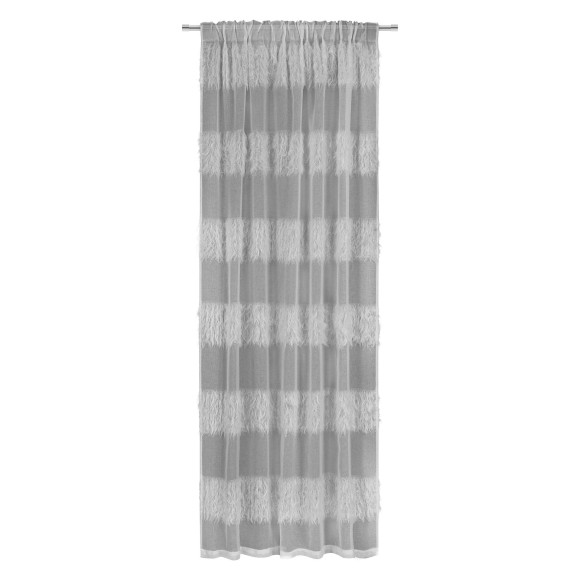 Firana z taśmą WONDERFUL CHIC 140x300 szara